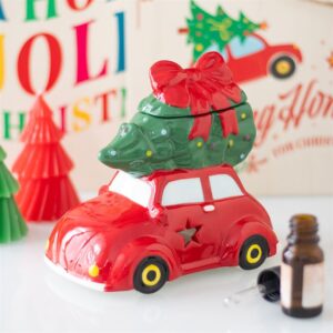 Bruciatore con tealight - Car with Christmas Tree - per olii essenziali