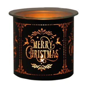 Bruciaessenze con Tealight Merry Christmas Tealight - Nero e Oro