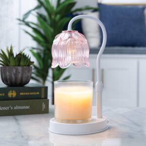 Lampada CANDLE WARMERS® TULIP per candele profumate 35W rosa elettrico / bianco - regolabile in altezza con TIMER