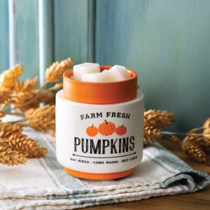 Bruciaessenze Farm Fresh Pumpkins - Candle Warmers con piastra riscaldante per cera profumata