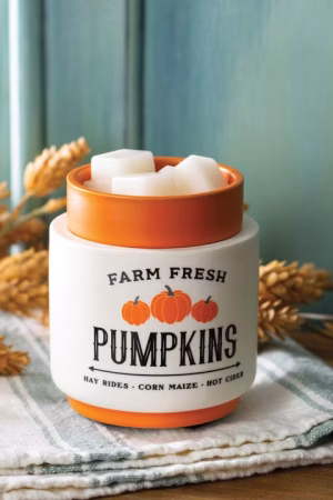 Bruciaessenze Farm Fresh Pumpkins - Candle Warmers con piastra riscaldante per cera profumata