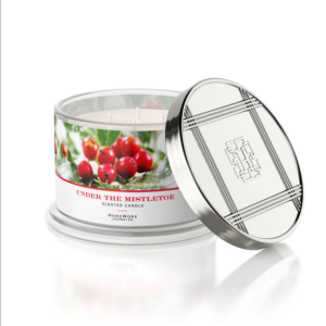 UNDER THE MISTLETOE Candela profumata 4 stoppini HOMEWORX 510gr
