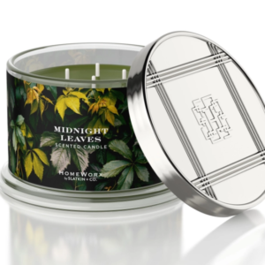 MIDNIGHT LEAVES Candela profumata 4 stoppini HOMEWORX 510gr