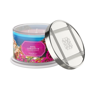 AMALFI PINK GERANIUM Candela profumata 4 stoppini HOMEWORX 510gr
