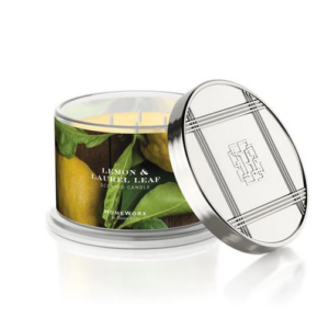 LEMON & LAUREL LEAF Candela profumata 4 stoppini HOMEWORX 510gr