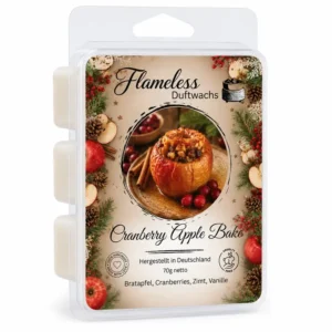 CRANBERRY APPLE BAKE - FLAMELESS Cera Profumata - 70gr
