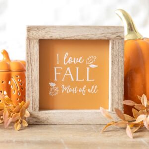 Insegna in legno Orange I Love Fall Most of All